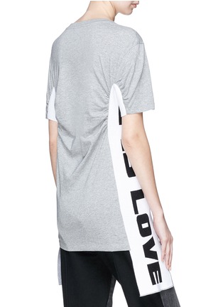 Back View - Click To Enlarge - STELLA MCCARTNEY - 'All is Love' slogan sash ruched T-shirt