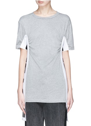 Main View - Click To Enlarge - STELLA MCCARTNEY - 'All is Love' slogan sash ruched T-shirt