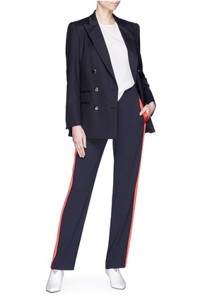 Figure View - Click To Enlarge - STELLA MCCARTNEY - Double breasted twill blazer