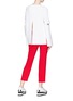 Figure View - Click To Enlarge - STELLA MCCARTNEY - Split back cutout sleeve rib knit sweater