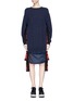 Main View - Click To Enlarge - STELLA MCCARTNEY - 'All is Love' slogan sash ruched virgin wool sweater