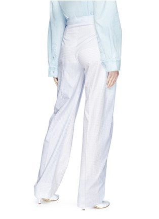 Back View - Click To Enlarge - STELLA MCCARTNEY - 'Kristen' tie front mix check poplin pants