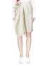 Main View - Click To Enlarge - STELLA MCCARTNEY - 'Brynn' tie ruffle Lurex georgette mock wrap skirt