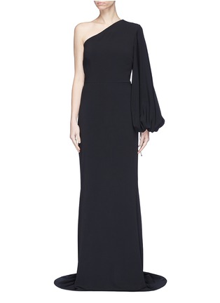 Main View - Click To Enlarge - STELLA MCCARTNEY - 'Kate' one-shoulder balloon sleeve cady gown