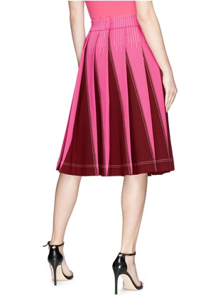 Back View - Click To Enlarge - VALENTINO GARAVANI - Colourblock pleated skirt