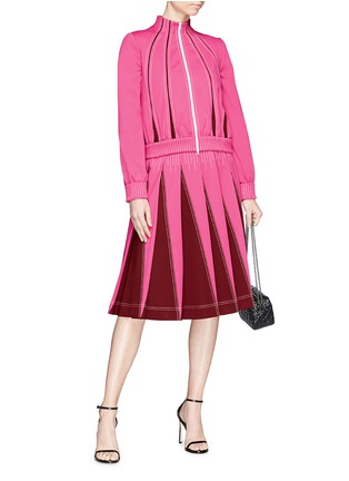 Figure View - Click To Enlarge - VALENTINO GARAVANI - Colourblock pleated skirt
