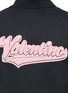 Detail View - Click To Enlarge - VALENTINO GARAVANI - Chenille logo patch stripe shoulder polo shirt