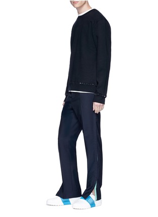 Figure View - Click To Enlarge - VALENTINO GARAVANI - 'Rockstud Untitled 08 Noir' cotton blend sweatshirt