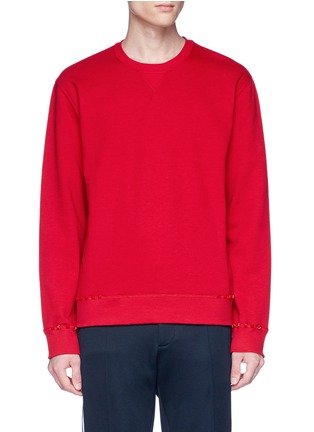 Main View - Click To Enlarge - VALENTINO GARAVANI - 'Rockstud Untitled 08 Rosso' cotton blend sweatshirt