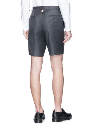 Back View - Click To Enlarge - THOM BROWNE  - Wool twill shorts