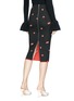 Back View - Click To Enlarge - VICTORIA BECKHAM - Poppy floral jacquard pencil skirt