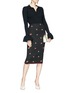 Figure View - Click To Enlarge - VICTORIA BECKHAM - Poppy floral jacquard pencil skirt