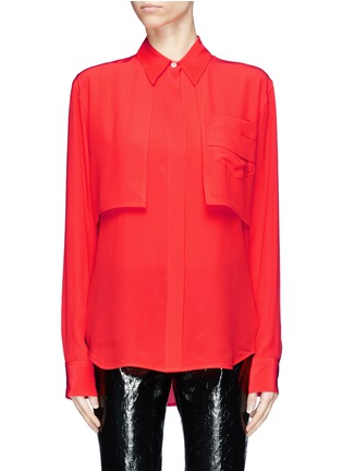 Main View - Click To Enlarge - VICTORIA BECKHAM - Cape back chest pocket silk crepe shirt