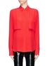 Main View - Click To Enlarge - VICTORIA BECKHAM - Cape back chest pocket silk crepe shirt