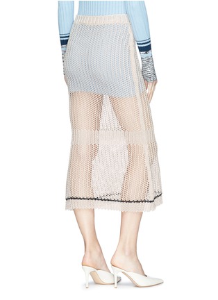 Back View - Click To Enlarge - VICTORIA BECKHAM - Flared mesh midi skirt