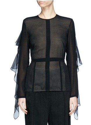 Main View - Click To Enlarge - VICTORIA BECKHAM - Open back ruffle sleeve crépon top