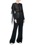 Figure View - Click To Enlarge - VICTORIA BECKHAM - Open back ruffle sleeve crépon top