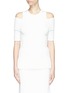 Main View - Click To Enlarge - VICTORIA BECKHAM - Cold shoulder virgin wool blend rib knit sweater