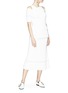 Figure View - Click To Enlarge - VICTORIA BECKHAM - Cold shoulder virgin wool blend rib knit sweater