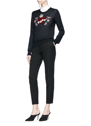 Figure View - Click To Enlarge - - - Crown heart embellished cashmere sweater