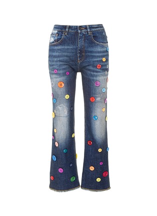 Main View - Click To Enlarge - - - Button embellished Pretty Fit cropped flared jeans