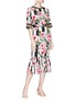 Figure View - Click To Enlarge - - - Floral print stripe silk fishtail midi skirt