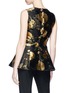 Back View - Click To Enlarge - - - Heart patch floral jacquard peplum top