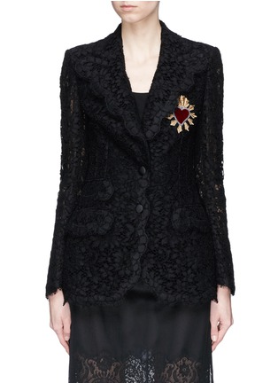 Main View - Click To Enlarge - - - Heart appliqué corded lace blazer