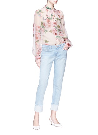 Figure View - Click To Enlarge - - - Pussybow rose print chiffon blouse