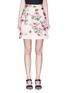 Main View - Click To Enlarge - - - Rose print brocade mock wrap mini skirt