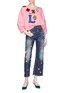 Figure View - Click To Enlarge - - - 'Amore' slogan letter patch sweatshirt