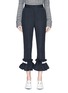 Main View - Click To Enlarge - 10296 - Ruffle cuff micro check cropped suiting pants