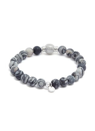 Figure View - Click To Enlarge - TATEOSSIAN - 'Stonehenge' spiderweb jasper silver bead bracelet