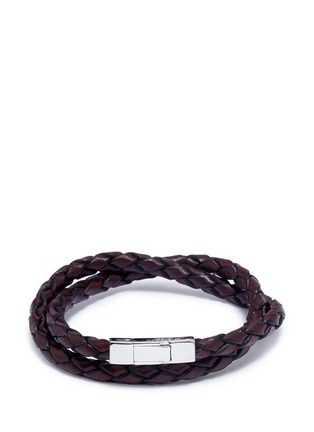 Main View - Click To Enlarge - TATEOSSIAN - Double wrap braided leather bracelet