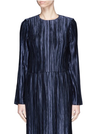 Main View - Click To Enlarge - TIBI - Pleated cropped satin top