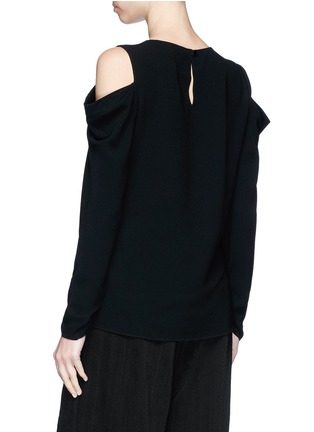 Back View - Click To Enlarge - TIBI - Cutout shoulder peaked sleeve crepe top