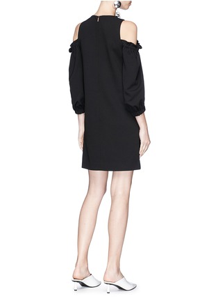 Figure View - Click To Enlarge - TIBI - Ruffle cold-shoulder suiting dress