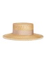 Figure View - Click To Enlarge - GUCCI - Glass pearl logo brooch straw boater hat