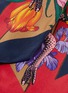 Detail View - Click To Enlarge - GUCCI - 'Floral Snake' print stripe silk neck bow scarf