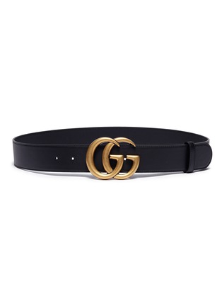Main View - Click To Enlarge - GUCCI - GG logo buckle leather belt