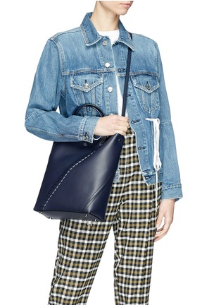Front View - Click To Enlarge - PROENZA SCHOULER - 'Hex' mini leather panel tote