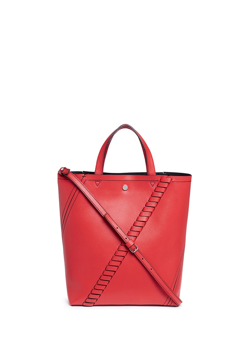 PROENZA SCHOULER Hex mini leather panel tote CARDINAL