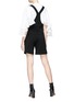 Back View - Click To Enlarge - CHLOÉ - Scalloped placket virgin wool suiting short overalls