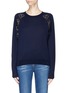 Main View - Click To Enlarge - CHLOÉ - Floral guipure lace insert wool raglan sweater
