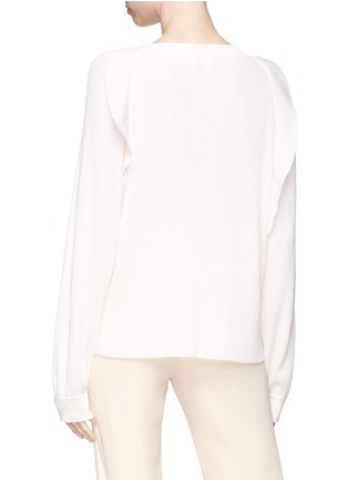 Back View - Click To Enlarge - CHLOÉ - Ruffle silk-cotton rib knit sweater
