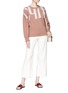 Figure View - Click To Enlarge - CHLOÉ - Logo intarsia virgin wool-cotton sweater