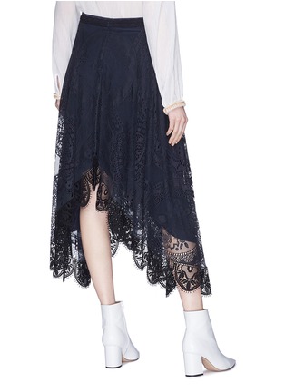 Back View - Click To Enlarge - CHLOÉ - Drape lace skirt
