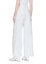 Back View - Click To Enlarge - CHLOÉ - Frayed embroidered wide leg jeans