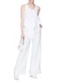Figure View - Click To Enlarge - CHLOÉ - Frayed embroidered wide leg jeans
