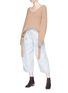Figure View - Click To Enlarge - CHLOÉ - Patchwork cropped cargo jeans